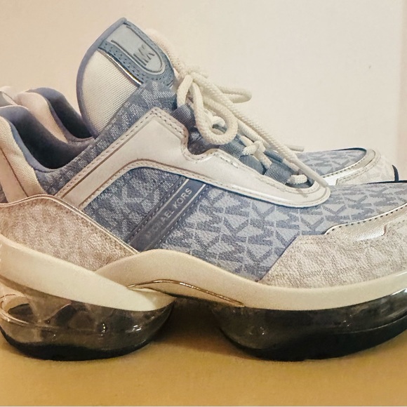 Michael Kors Women's Sneakers in Light Blue and Beige - Picture 11 of 14